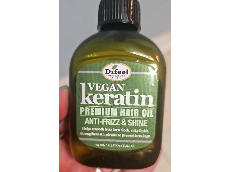 Difeel Keratin Anti Frizz & Shine Premium Hair Oil, 2.5 fl oz/75 mL