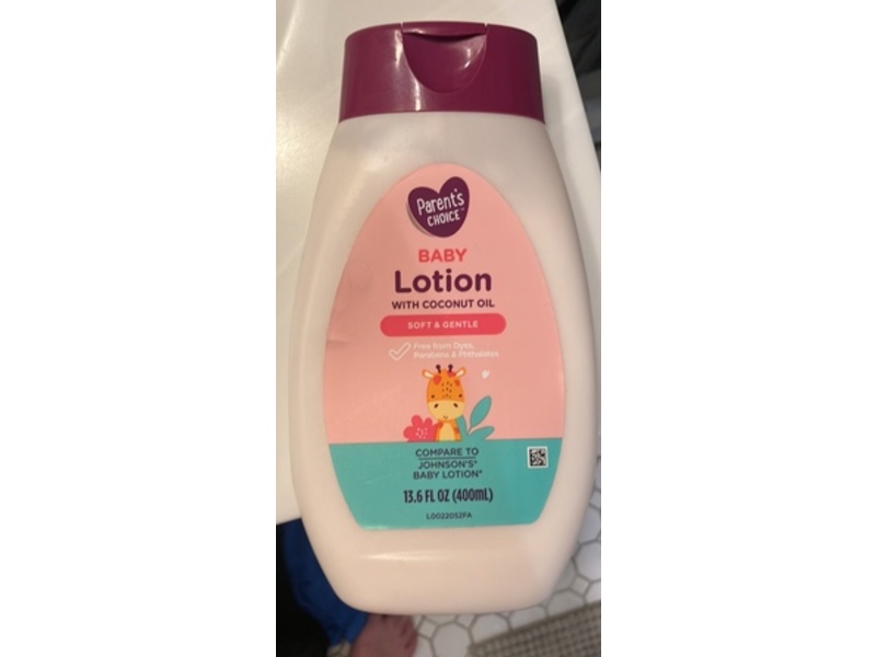 Parents Choice Baby Lotion, Soft And Gentle Coconut Oil, 13.6 fl oz/400 mL