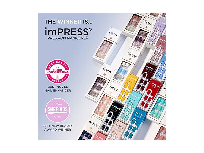 Impress Color Press-On Manicure Nail, Frosting, 30 Count