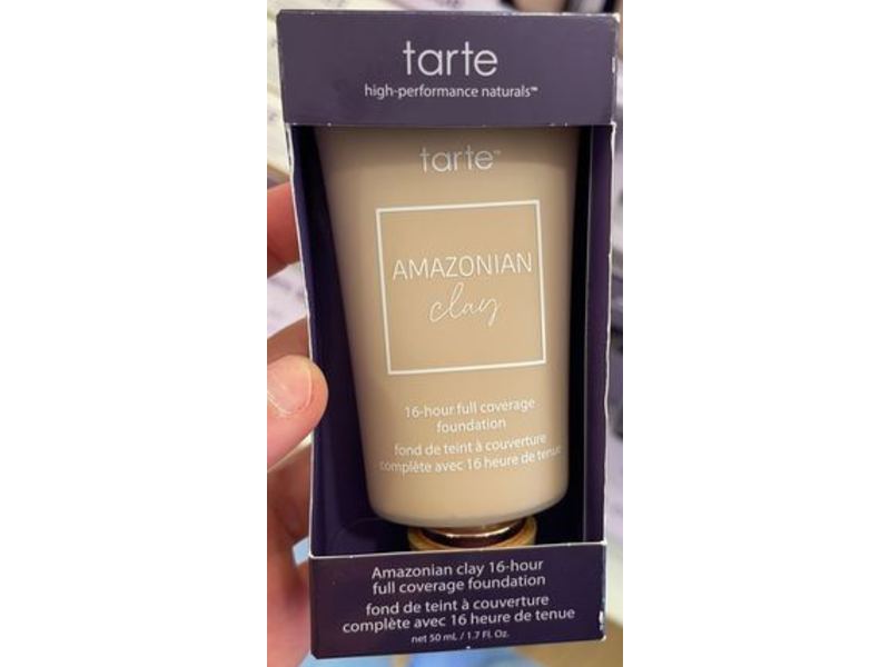 Tarte Amazonian Clay 16-Hour Full Coverage Foundation, 27S Light-Medium Sand, 1.7 fl oz/30 mL