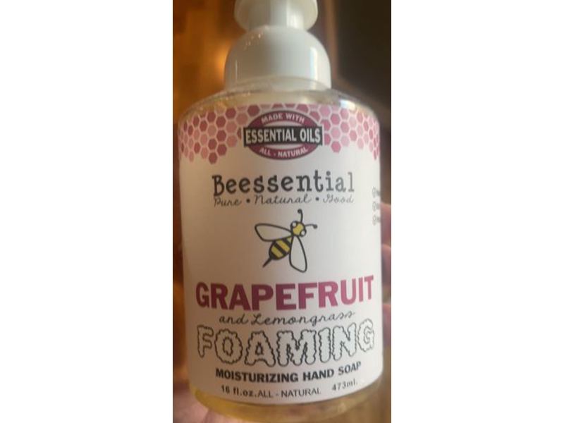 Beessential All Natural Foaming Moisturizing Hand Soap, Grapefruit And Lemongrass, 16 fl oz/473 mL
