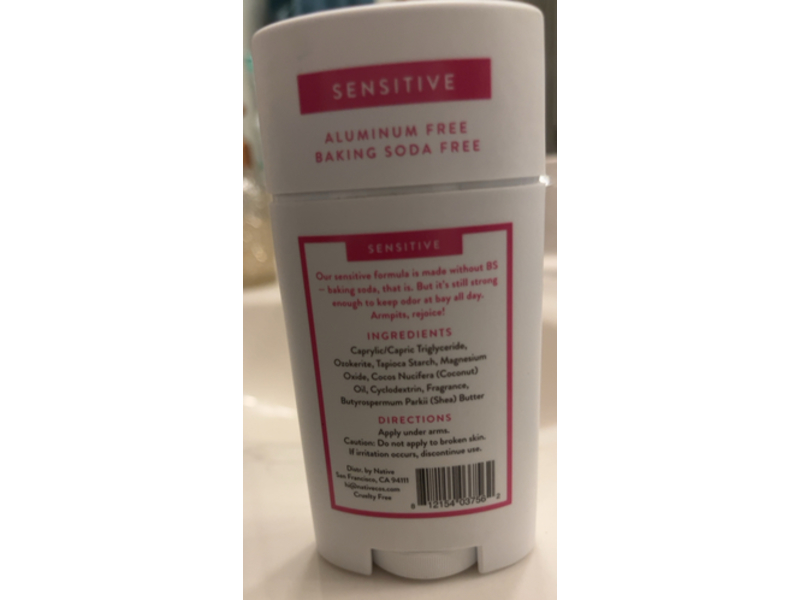 Native Sensitive Deodorant, Vanilla & Cactus Flower, 2.65 oz/75 g