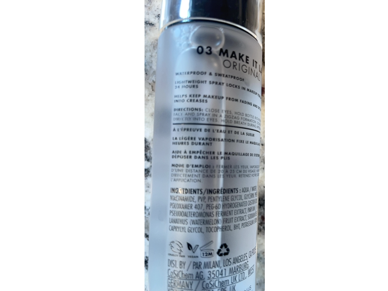 Milani Make It Last Original Setting Spray, 2.03 fl oz/60 mL