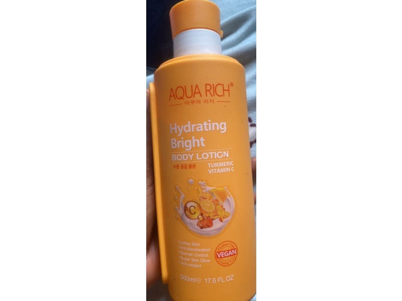 Aqua Rich Hydrating Bright Body Lotion, Turmeric Vitamin C, 17.6 fl oz/500 mL