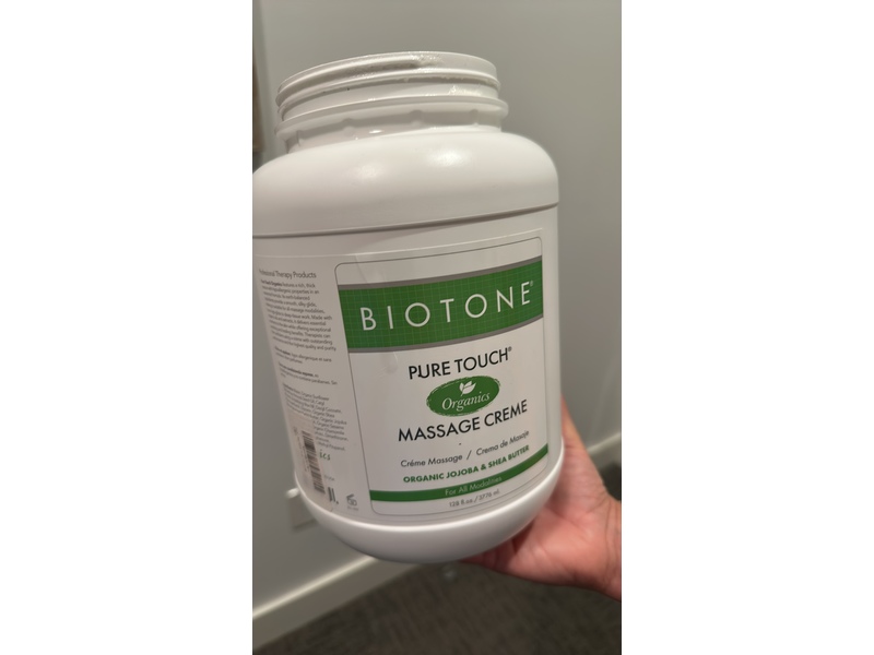 Biotone Pure Touch Massage Creme, Organic Jojoba & Shea Butter, 128 fl oz/3776 mL