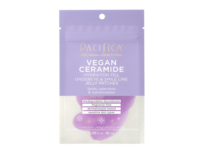Pacifica Hydration Fill Undereye & Smile Line Jelly Patches, Vegan Ceramide, 0.33 fl oz/10 mL, 4 Count