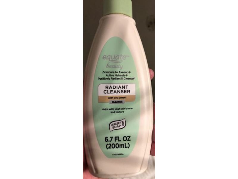 Equate Beauty Radiant Cleanser, Soy Extract, Cleanse, 6.7 fl oz/200 mL