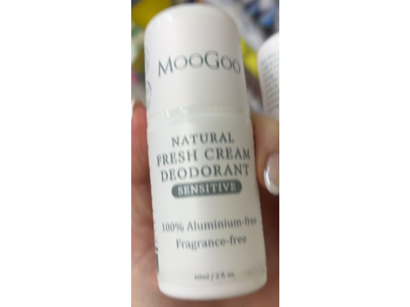 MooGoo Natural Fresh Cream Deodorant, Sensitive, 2 fl oz/60 mL