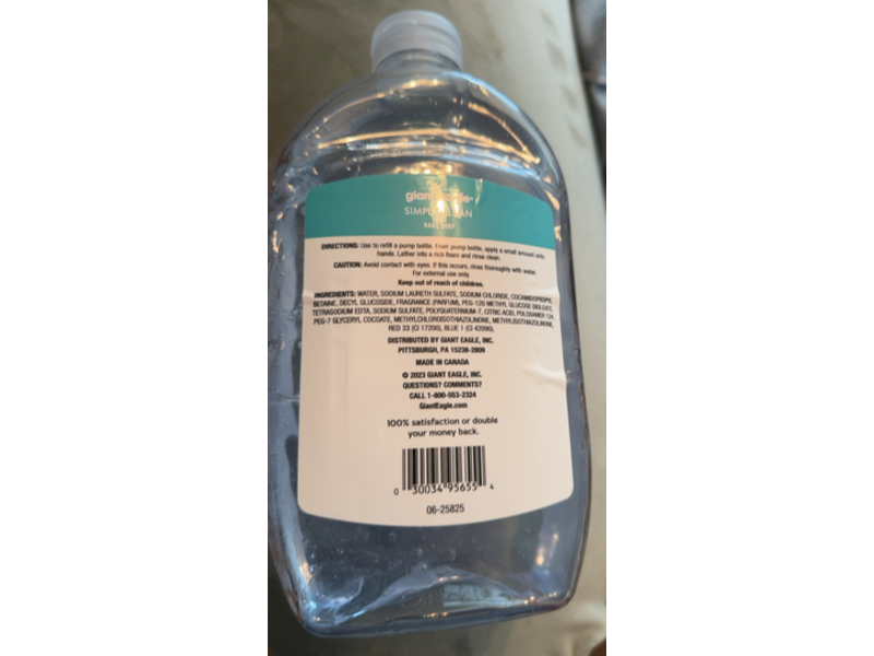 Giant Eagle Simply Clean Liquid Hand Soap, 50 fl oz/1.48 L