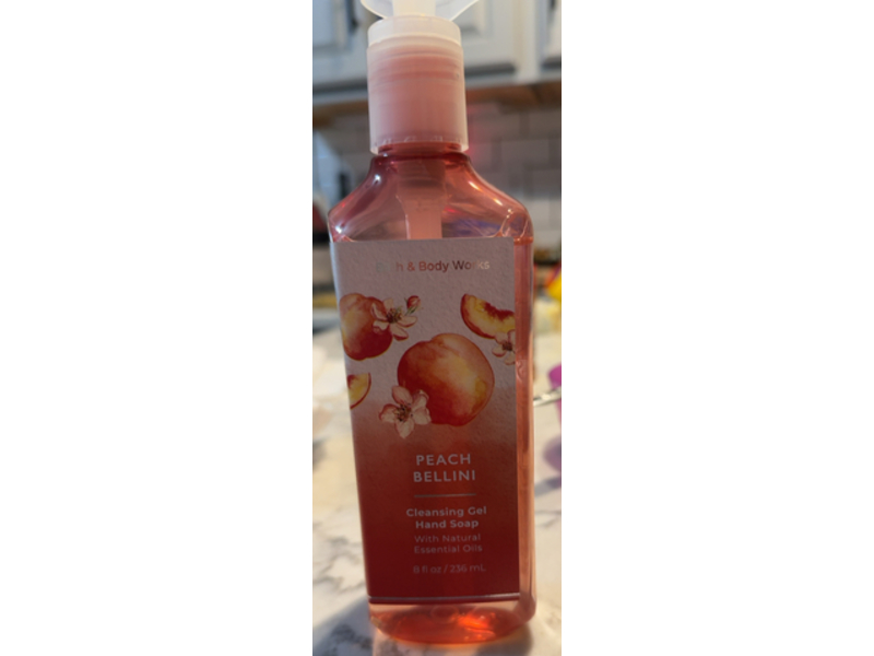 Bath & Body Works Peach Bellini Cleansing Gel Hand Soap, Natural Essential Oils, 8 fl oz/236 mL