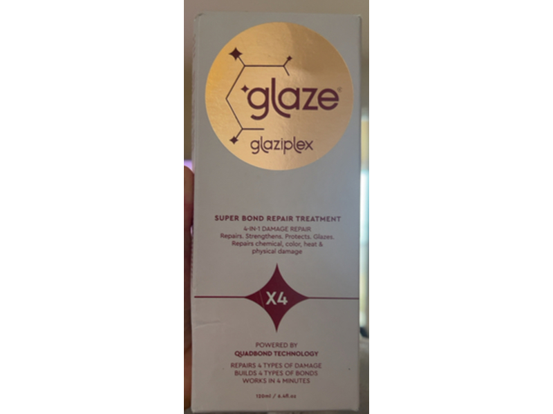 Glaze GlaziPlex Super Bond Repair Hair Treatment 4 In1 Damage Repair, 6.4 fl oz/120 mL