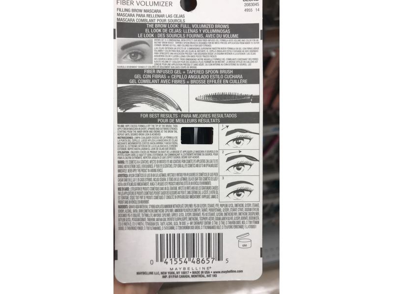 Maybelline Brow Precise Fiber Volumizer Eyebrow Mascara, Blonde, 0.27 fl oz/8 mL