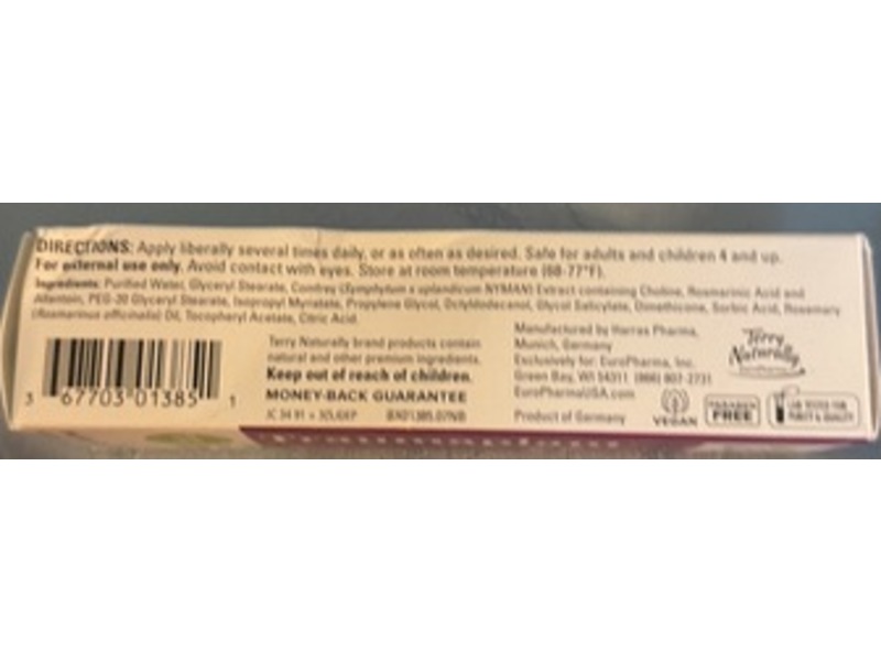 Terry Naturally Traumaplant Comfrey Cream, 1.76 oz/50 g