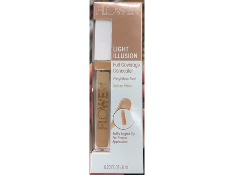 Beauty Flower Light Illusion Full Coverage Concealer, Light Medium, 0.20 fl oz/6 mL