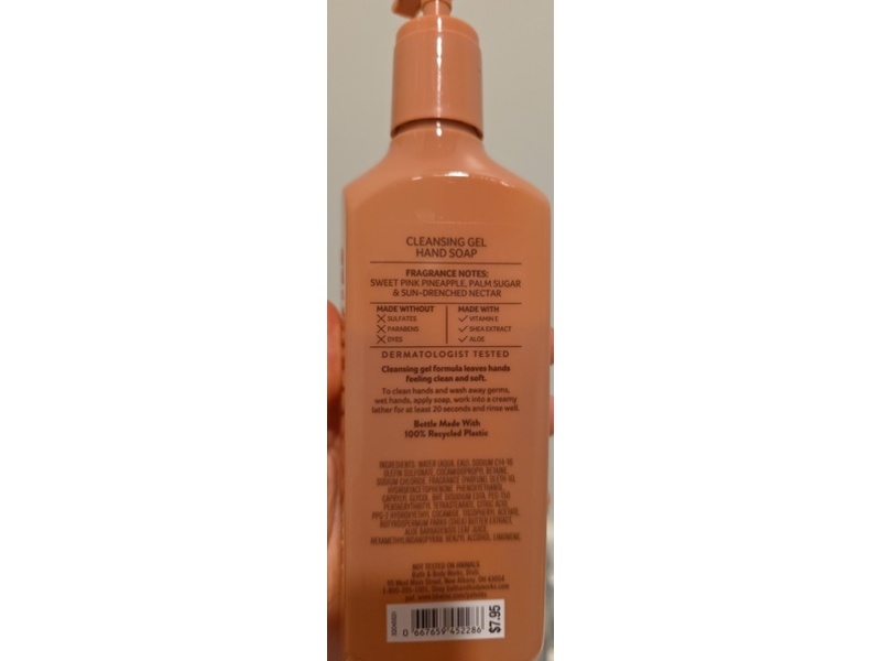 Bath & Body Works Cleansing Gel Hand Soap, Pink Pineapple Sunrise, 8 fl oz/236 mL