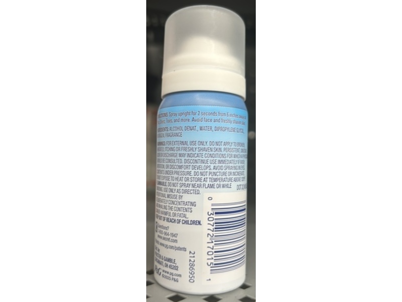 Secret Whole Body Cooling Deodorant Spray, Peach + Vanilla Blossom, 1 oz/28 g