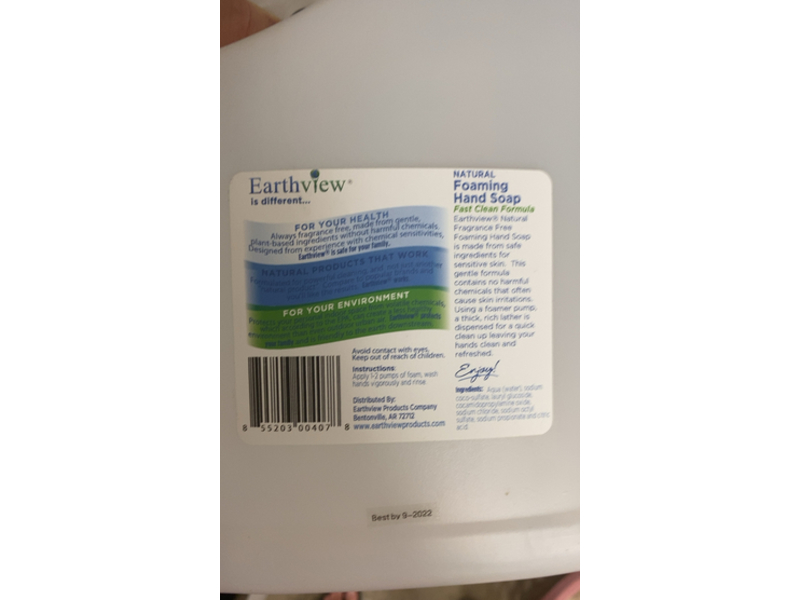Earthview Natural Plant & Mineral Based Foaming Hand Soap, 128 fl oz/3.78 L