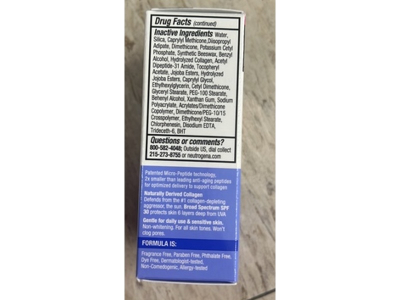 Neutrogena Collagen Bank Moisturizer Sunscreen, SPF 30, 0.5 fl oz/14 mL