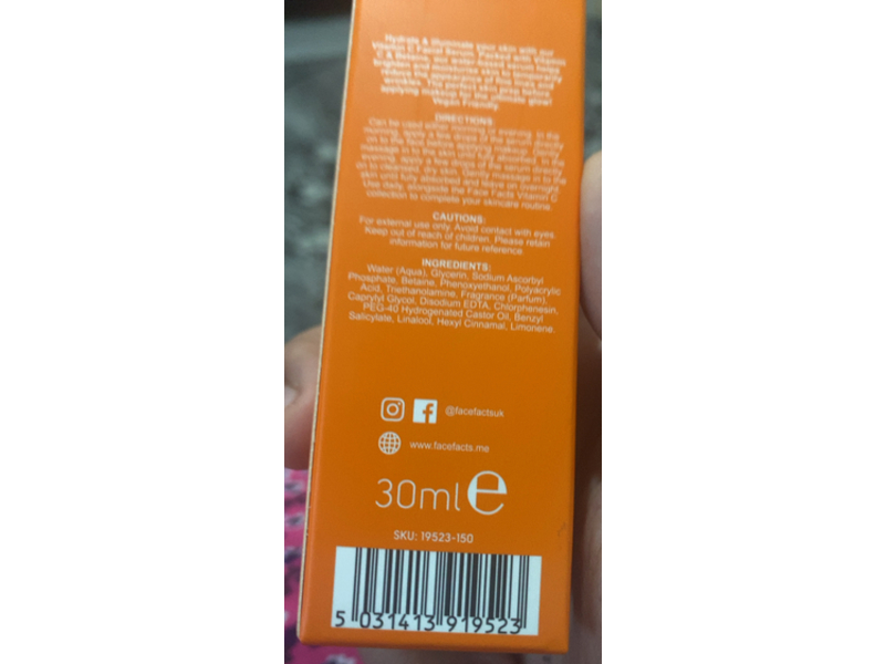 Face Facts Facial Serum, Vitamin C, 1.01 fl oz/30 mL