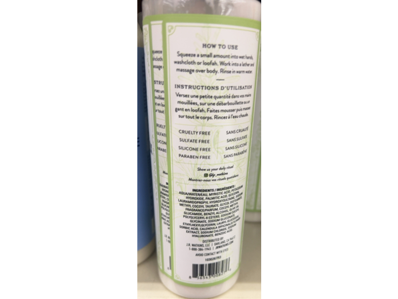 J.R. WATKINS Awaken Creamy Body Wash, Rosemary & Rosewood, 12 oz/354 mL