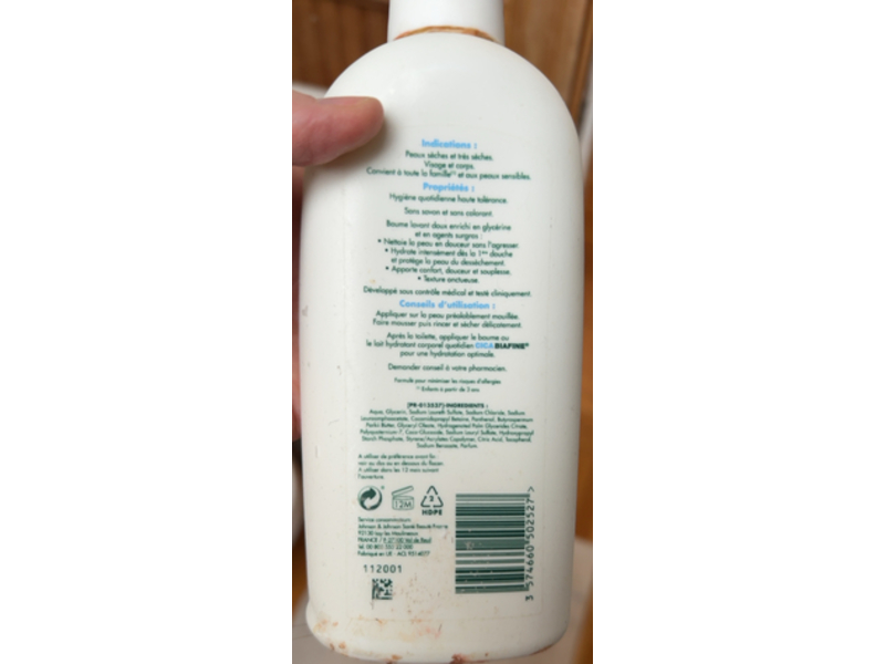 Cica Biafine Moisturizing Surgras Shower Balm, 400 mL