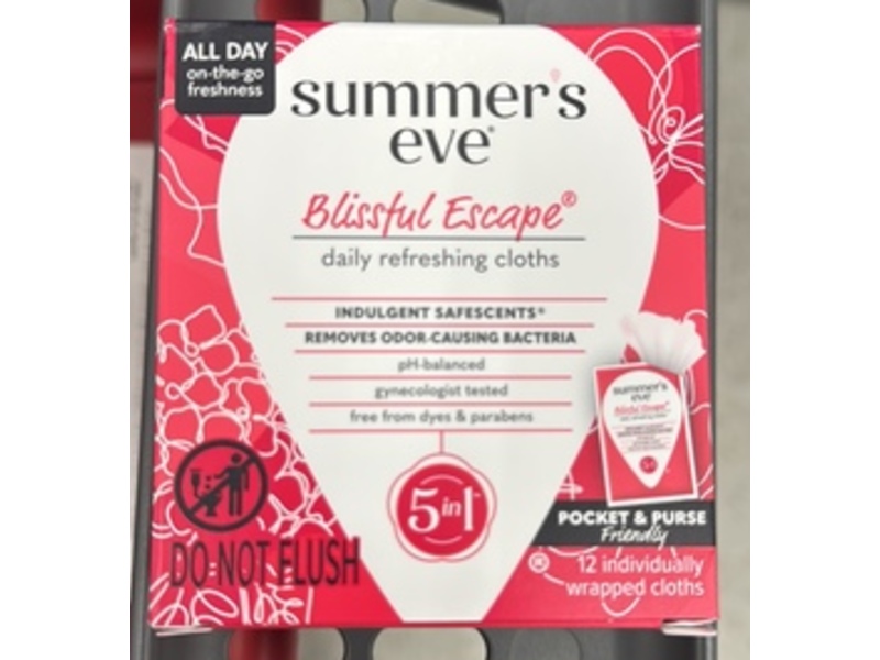 Summer's Eve Daily Refreshing Cloths, Blissful Escape, 12 Count