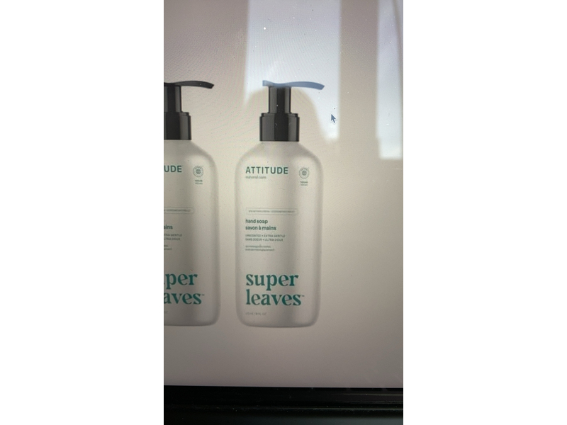 Attitude Super Leaves Liquid Hand Soap, Unscented, 16 fl oz/473 mL