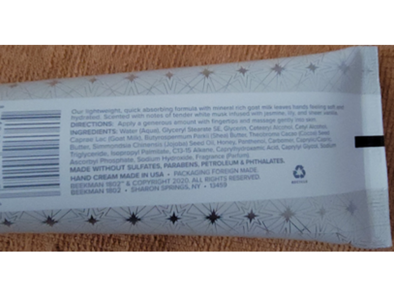 Beekman 1802 Goat Milk Hand Cream, Shine Bright, 2 fl oz/59 mL