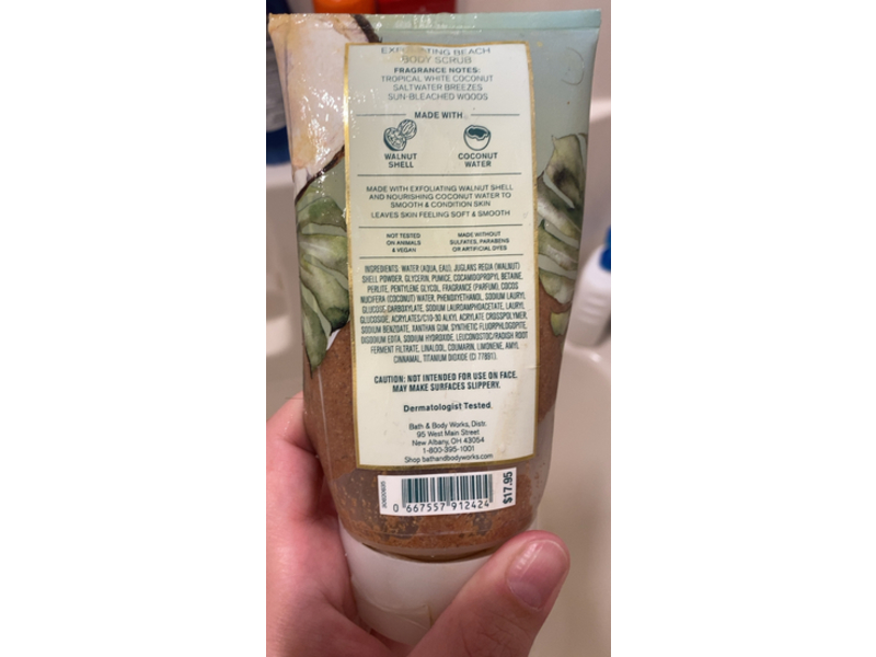 Bath & Body Works Exfoliating Beach Body Scrub, Waikiki Beach Coconut, 6.6 oz/187 g