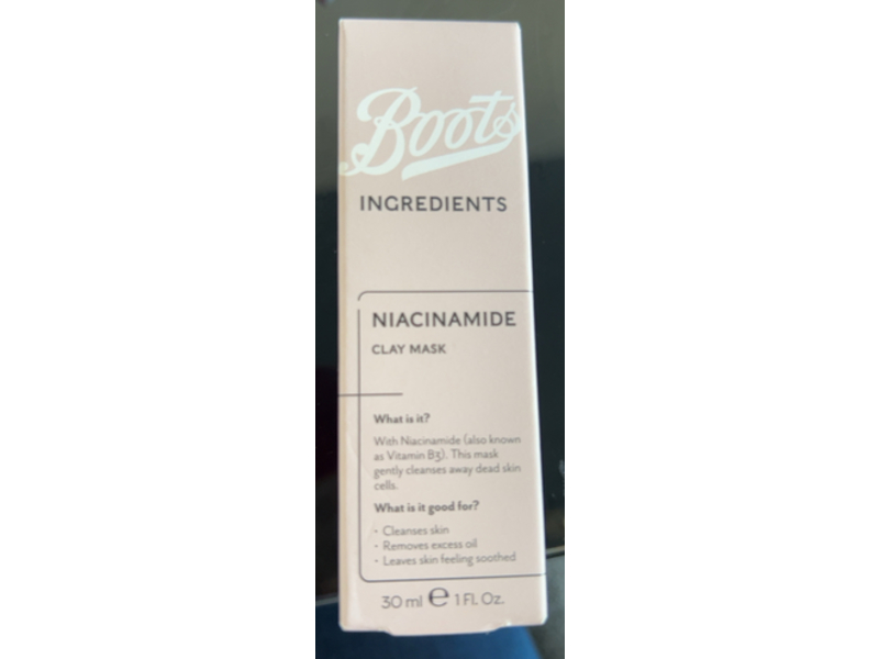 Boots Ingredients Niacinamide Clay Mask, 1 fl oz/30 mL
