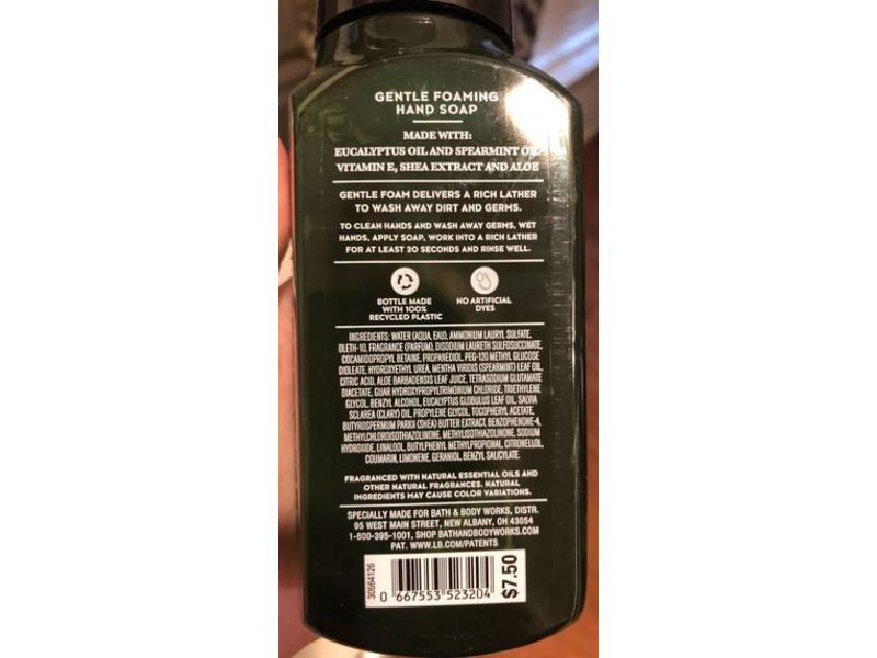 Bath & Body Works Aromatherapy Gentle Foaming Hand Soap, Eucalyptus + Spearmint, 8.75 fl oz/259 mL, Pack Of 2