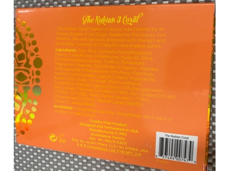 Juvia's Place The Nubian 3 Coral Eyeshadow Palette, 0.63 oz/18 g