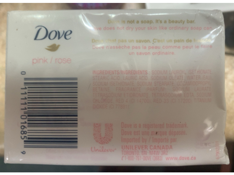 Dove Beauty Bar, Pink/Rosa, 3.75 oz/106 g, 16 Count