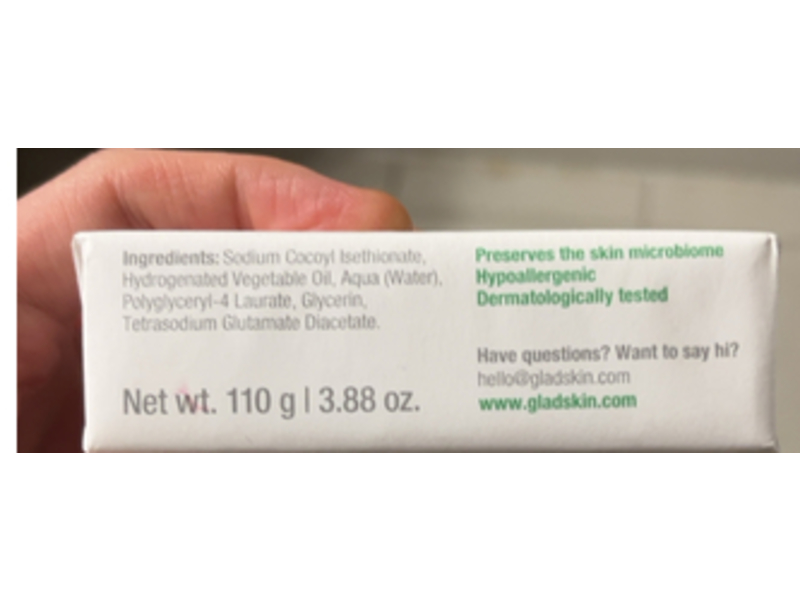 Gladskin Facial Cleansing Bar, 3.88 oz/110 g