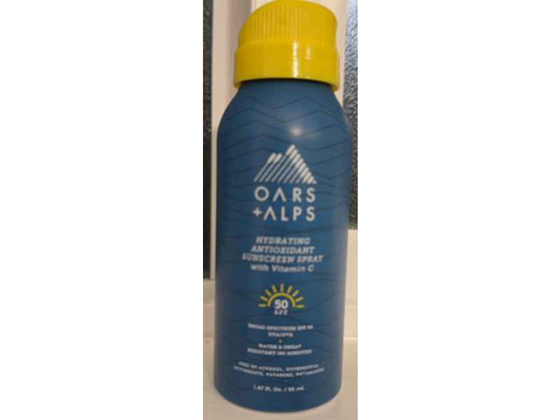 Oars + Alps Hydrating Antioxidant Sunscreen Spray, SPF 50, 1.87 fl oz/55 mL