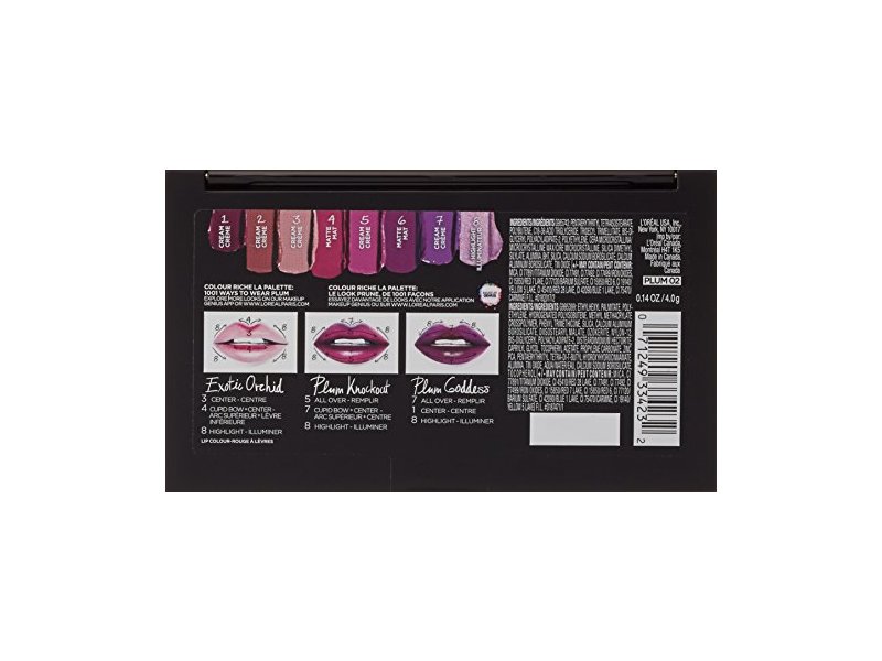 L'Oreal Paris Cosmetics Colour Riche La Palette Lip, Plum, 0.14 Ounce