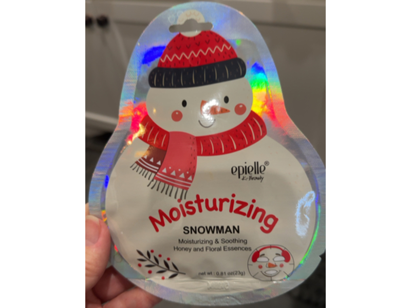 Epielle Moisturizing Sheet Face Mask, Snowman, 0.81 oz/23 g