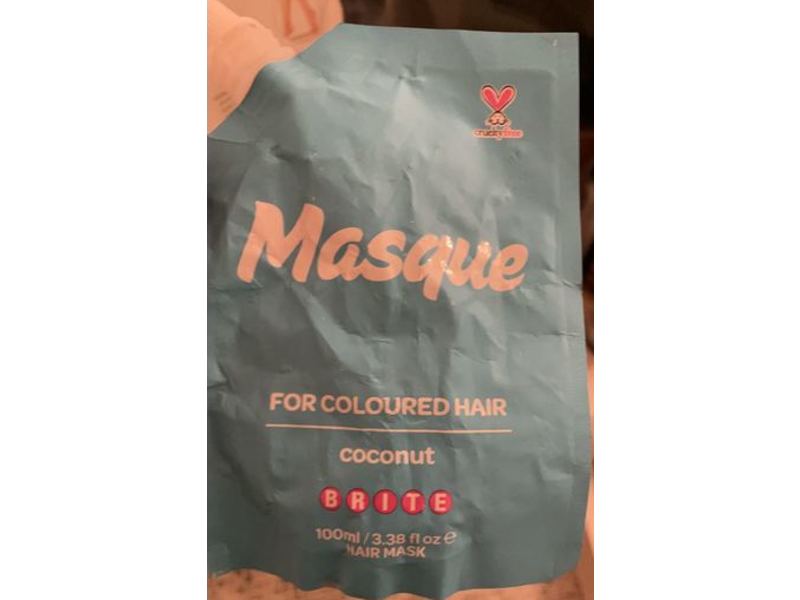 Brite Hair Mask, For Coloured Hair, Coconut, 3.38 fl oz/100 mL