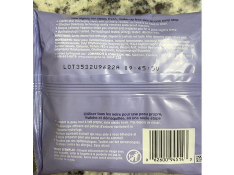 Neutrogena Makeup Removing Cleansing Wipes, 25 Counts