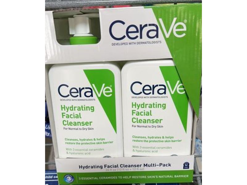 CeraVe Hydrating Facial Cleanser, 12 fl oz/355 mL, Pack Of 2