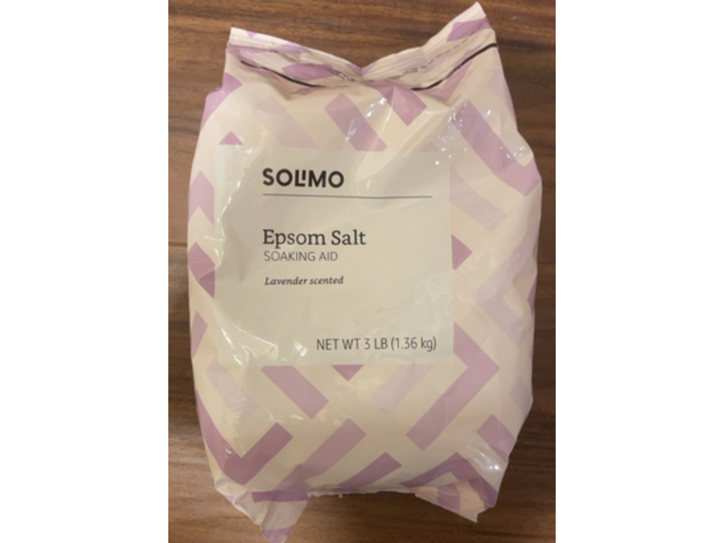 Solimo Epsom Salt Soaking Aid, Lavender Scented, 1.36 kg