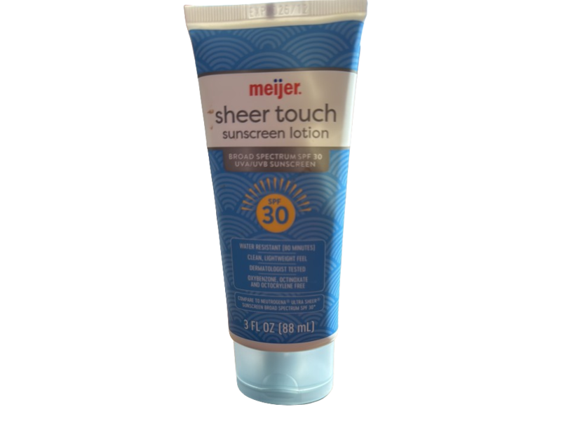 Meijer Sheer Touch Sunscreen Lotion, SPF 30, 3 fl oz/88 mL