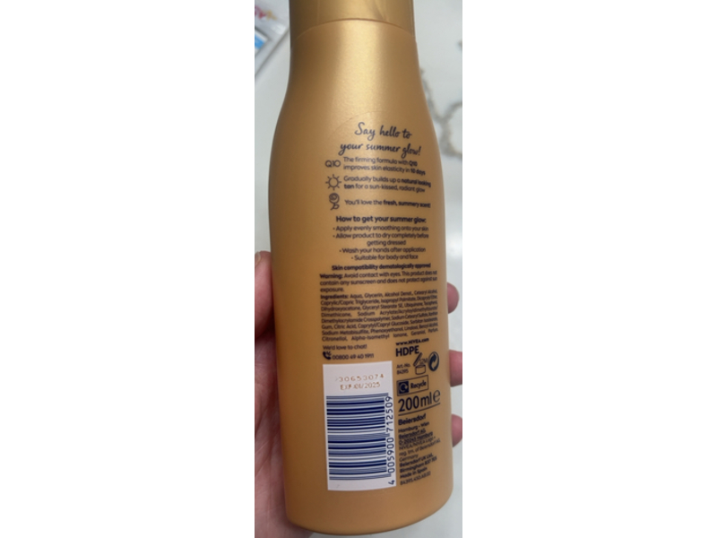 Nivea Firming + Radiance Q10 Gradual Tan, 200 mL