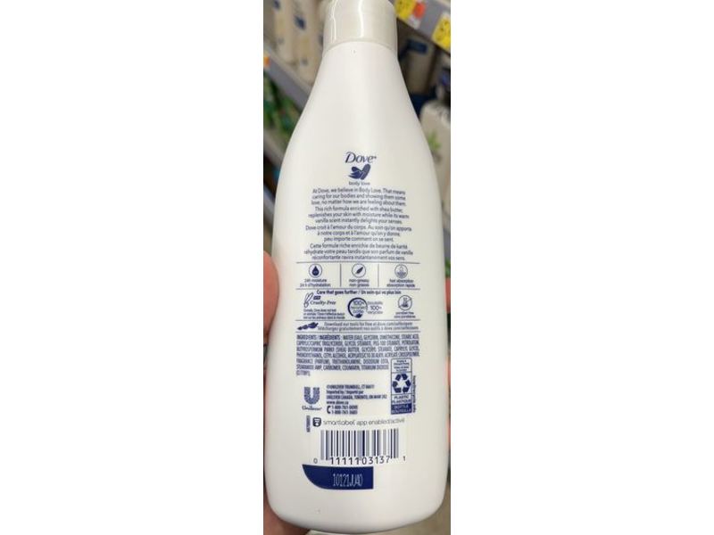 Dove Body Love Pampering Care Lotion, Shea Butter, 13.5 fl oz/400 mL