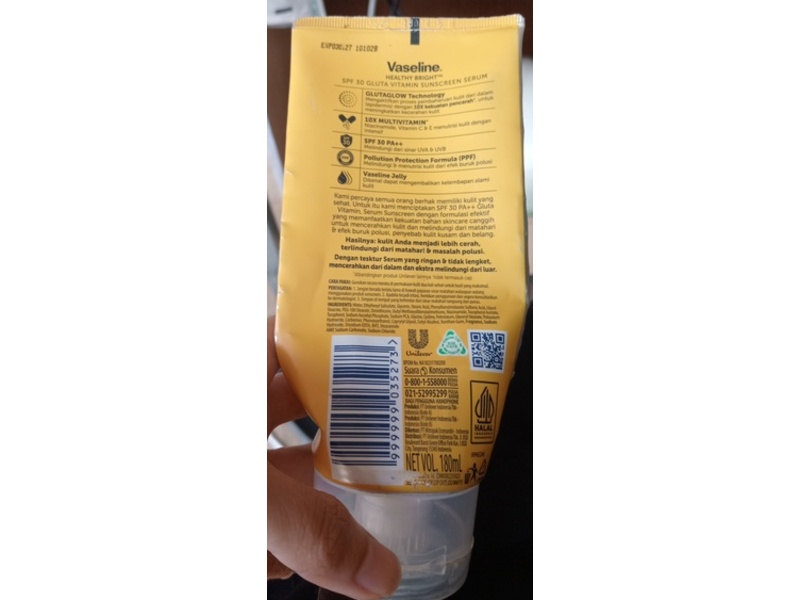 Vaseline Healthy Bright Gluta Vitamin Sunscreen Serum, SPF 30 PA++, 180 mL