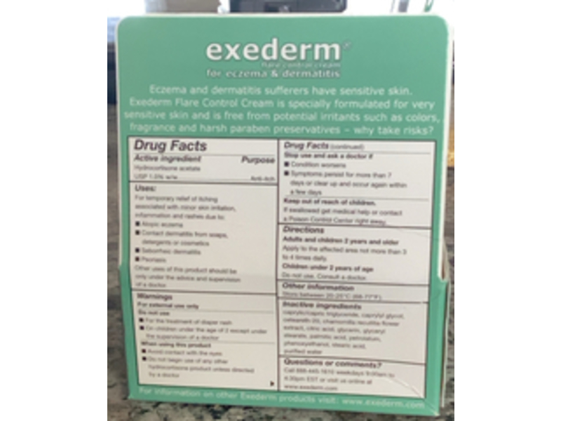 Exederm Flare Control 1% Hydrocortisone Anti Itch Cream, 2 oz/56 g