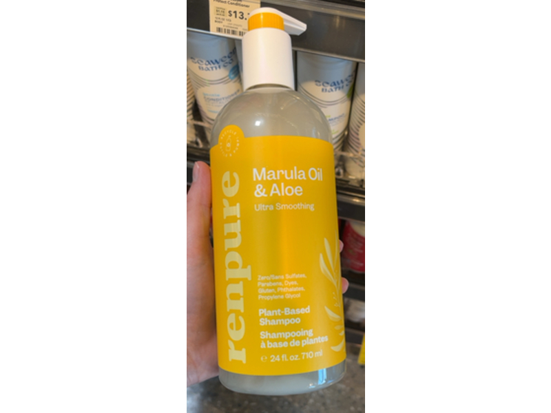 Renpure Ultra Smoothing Plant - Based Shampoo, Marula Oil & Aloe, 24 fl oz/710 mL