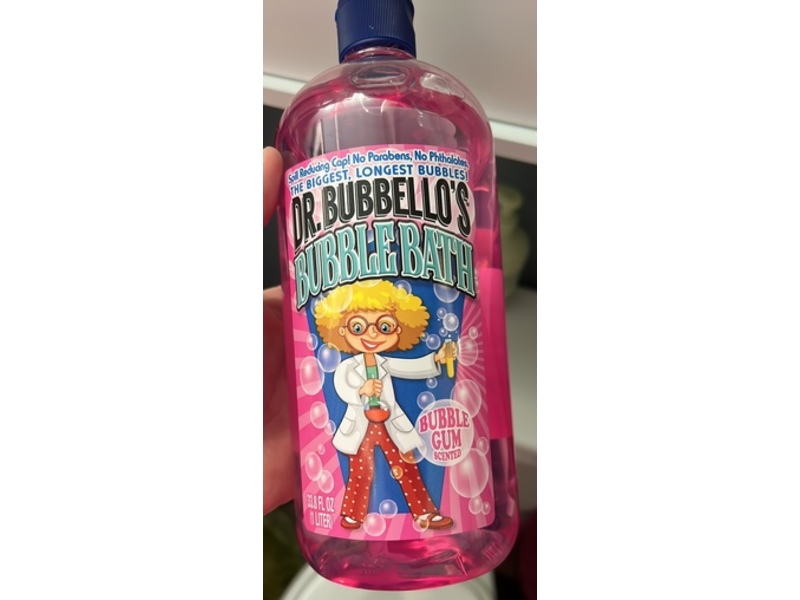 Dr Bubbello’s Bubble Bath, Bubble Gum Scented , 33.8 fl oz/1 L, Pack Of 2