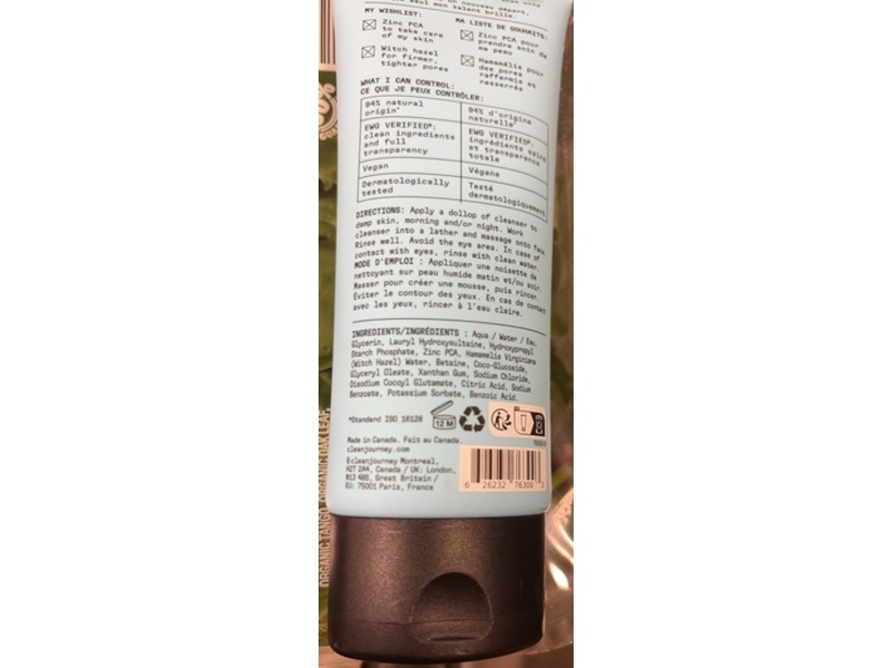 cleanjourney Clean Slay Purifying Face Cleanser, 3.4 fl oz/100 mL