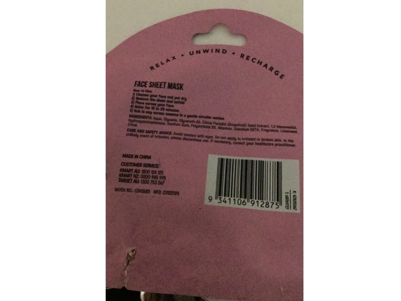 Oxx Skincare Illuminating Sheet Mask, Grape Fruit, 20 mL